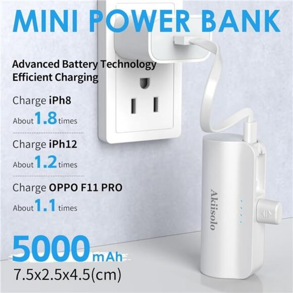 Mini Portable Charger Power Bank Fast Charging Battery Pack for iPhone and AirPo - Picture 4 of 8